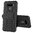 Dual Layer Rugged Tough Shockproof Case & Stand for LG K50 / Q60 - Black